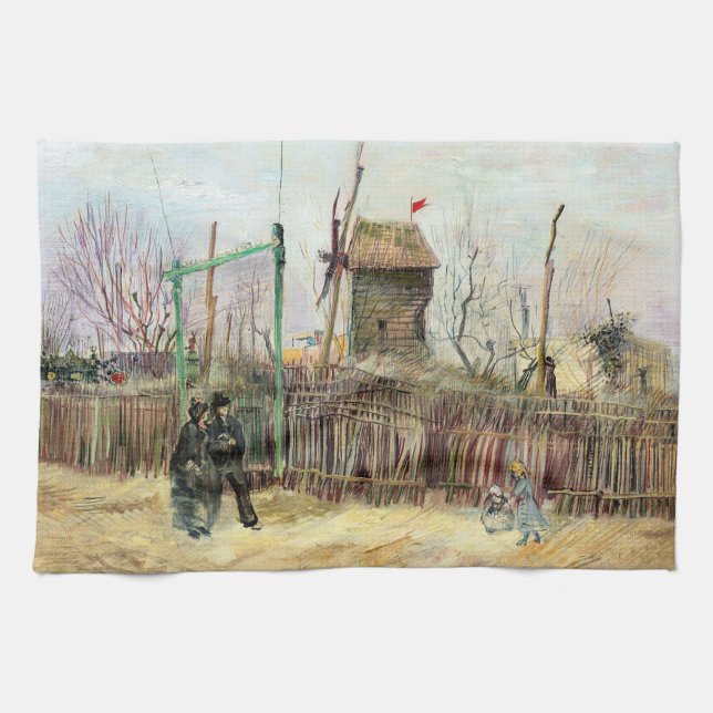 Vincent van Gogh - Street Scene in Montmartre Kitchen Towel (Horizontal)