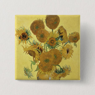 Vincent van Gogh   Sunflowers, 1888 2 Inch Square Button