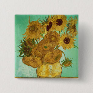 Vincent van Gogh   Sunflowers, 1888 2 Inch Square Button