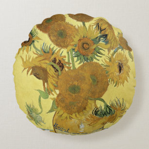 Vincent van Gogh Sunflowers, 1888 Round Pillow