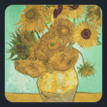Vincent van Gogh | Sunflowers, 1888 Square Sticker<br><div class="desc">Image Collection Number:  BAL20294  Sunflowers,  1888 (oil on canvas). Gogh,  Vincent van (1853-90) oil on canvas. Neue Pinakothek,  Munich,  Germany .  1888</div>