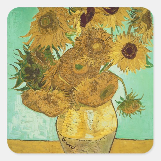 Vincent van Gogh | Sunflowers, 1888 Square Sticker (Front)