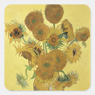 Vincent van Gogh   Sunflowers, 1888 Square Sticker