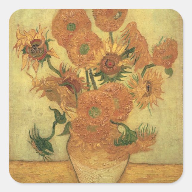 Vincent van Gogh | Sunflowers, 1889 Square Sticker (Front)