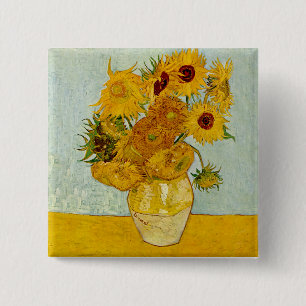 Vincent Van Gogh Sunflowers 2 Inch Square Button