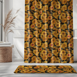 Vincent Van Gogh Sunflowers Black Yellow Teal Red