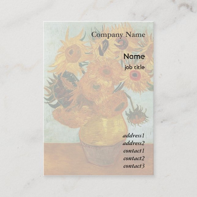 Vincent van Gogh, Sunflowers Business Card (Front)