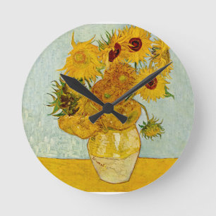 Vincent Van Gogh Sunflowers Round Clock