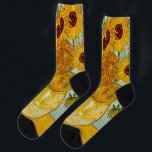 Vincent Van Gogh Sunflowers Socks<br><div class="desc">Vincent Van Gogh's Vase with 12 Sunflowers is one of Van Gogh's famous Sunflower series. This painting of sunflowers is part of Van Gogh's second set of beautiful impressionist sunflower paintings, which he created in 1888. The sunflowers are yellow against a background of light blue. As in all of Van...</div>