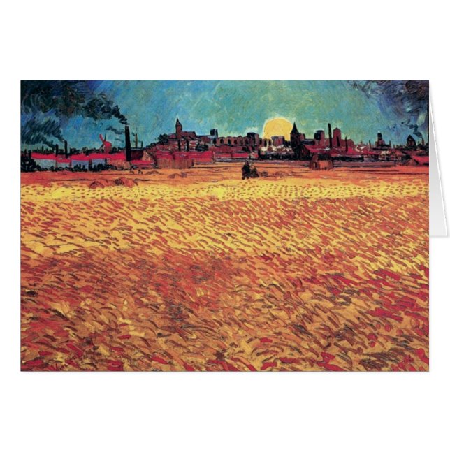 Vincent Van Gogh - Sunset On Wheat Fields Fine Art (Front Horizontal)