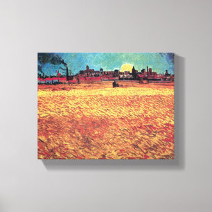 Vincent Van Gogh - Sunset On Wheat Fields Fine Art Canvas Print