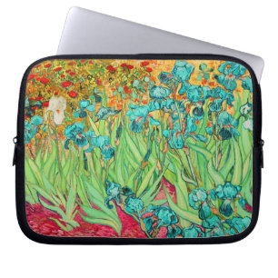 vincent van gogh teal irises laptop sleeve