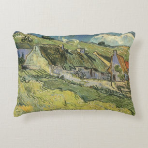 Vincent van Gogh - Thatched Cottages Accent Pillow