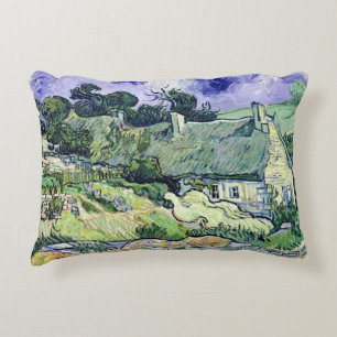 Vincent van Gogh   Thatched cottages at Cordeville Decorative Pillow