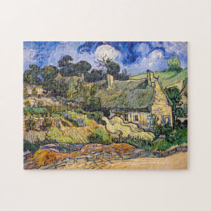 Vincent Van Gogh - Thatched Cottages at Cordeville Jigsaw Puzzle