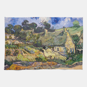 Vincent Van Gogh - Thatched Cottages at Cordeville Kitchen Towel