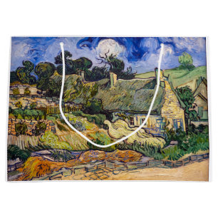 Vincent Van Gogh - Thatched Cottages at Cordeville Large Gift Bag