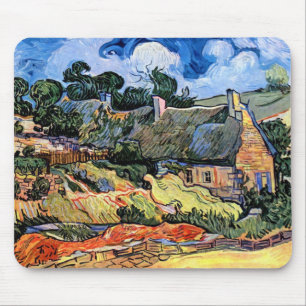 Vincent Van Gogh - Thatched Cottages At Cordeville Mouse Pad
