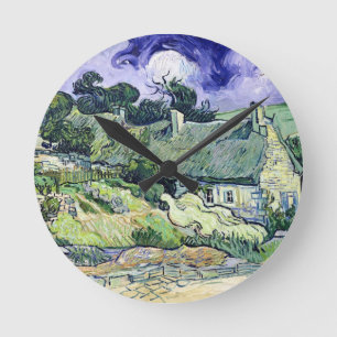Vincent van Gogh Thatched cottages at Cordeville Round Clock
