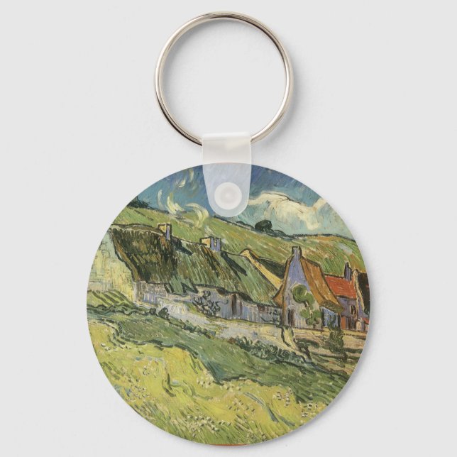 Vincent van Gogh - Thatched Cottages Keychain (Front)