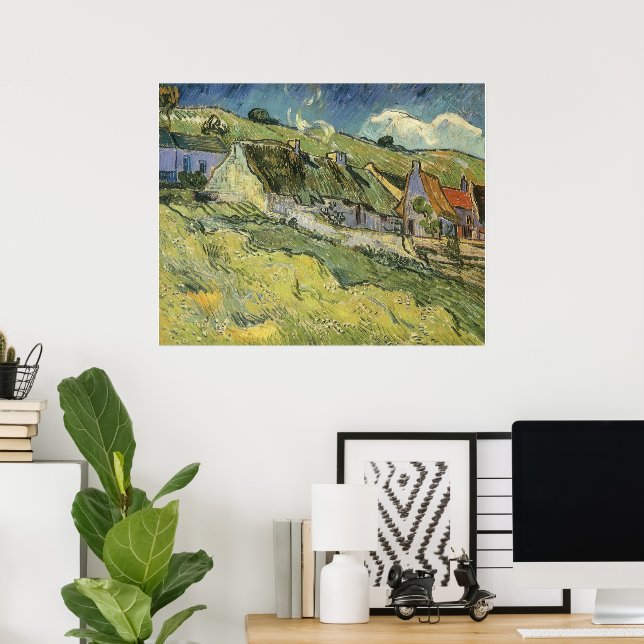 Vincent van Gogh - Thatched Cottages Poster (Home Office)