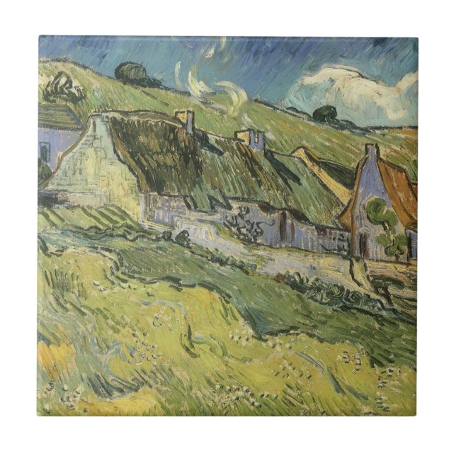 Vincent van Gogh - Thatched Cottages Tile (Front)