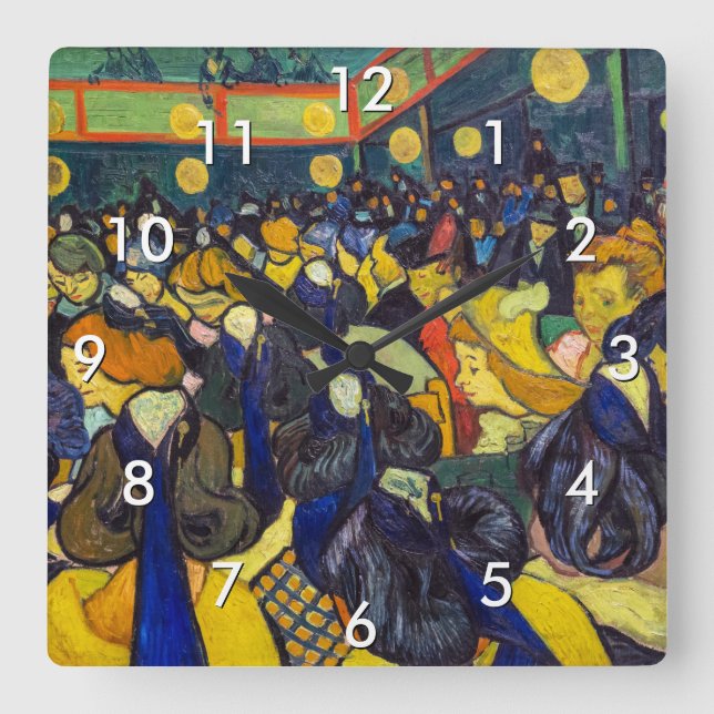 Vincent van Gogh - The ballroom at Arles Square Wall Clock (Front)