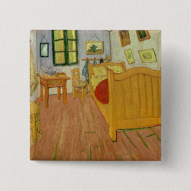 Vincent van Gogh | The Bedroom, 1888 2 Inch Square Button (Front)