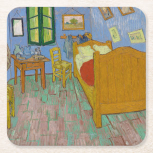 Vincent Van Gogh The Bedroom Square Paper Coaster
