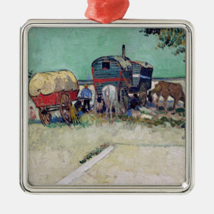 Vincent van Gogh The Caravans, Gypsy Encampment Metal Ornament