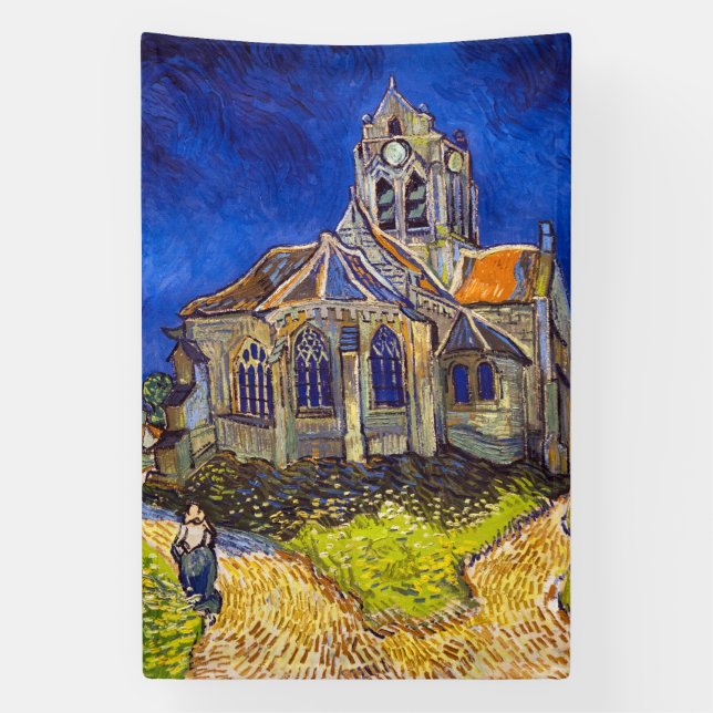 Vincent van Gogh - The Church at Auvers Banner (Vertical)