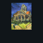 Vincent van Gogh - The Church at Auvers Canvas Print<br><div class="desc">The Church at Auvers (1890) by Vincent van Gogh is a vintage Post Impressionism fine art architectural religious painting. A woman walking along a path towards the village chapel with beautiful stained glass windows. A daily life architecture scene. About the artist: Vincent Willem van Gogh (1853-1890) was a Post Impressionist...</div>