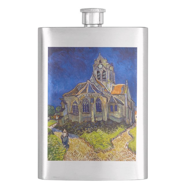Vincent van Gogh - The Church at Auvers Hip Flask (Front)