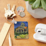 Vincent van Gogh - The Church at Auvers Keychain<br><div class="desc">The Church at Auvers (1890) by Vincent van Gogh is a vintage Post Impressionism fine art architectural religious painting. A woman walking along a path toward the village chapel with beautiful stained glass windows. A daily life architecture scene. About the artist: Vincent Willem van Gogh (1853-1890) was a Post Impressionist...</div>