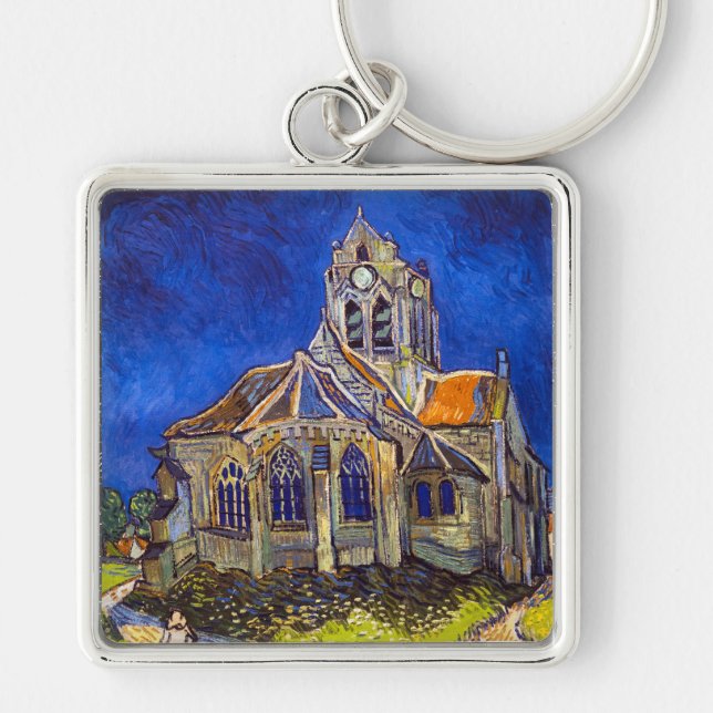 Vincent van Gogh - The Church at Auvers Keychain (Front)