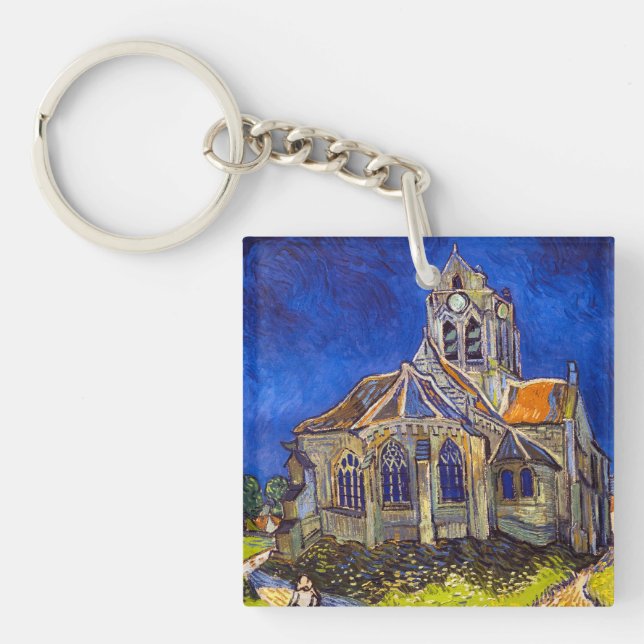 Vincent van Gogh - The Church at Auvers Keychain (Front)