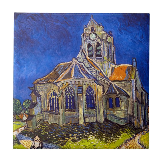 Vincent van Gogh - The Church at Auvers Tile (Front)