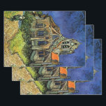 Vincent van Gogh - The Church at Auvers Wrapping Paper Sheet<br><div class="desc">The Church at Auvers (1890) by Vincent van Gogh is a vintage Post Impressionism fine art architectural religious painting. A woman walking along a path towards the village chapel with beautiful stained glass windows. A daily life architecture scene. About the artist: Vincent Willem van Gogh (1853-1890) was a Post Impressionist...</div>