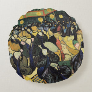 Vincent van Gogh   The Dance Hall at Arles, 1888 Round Pillow