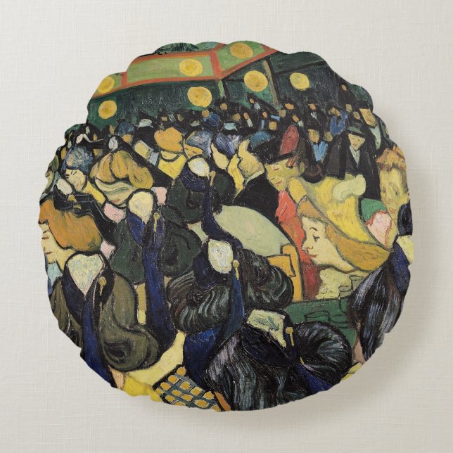 Vincent van Gogh | The Dance Hall at Arles, 1888 Round Pillow (Front)