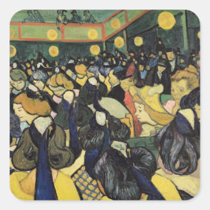 Vincent van Gogh   The Dance Hall at Arles, 1888 Square Sticker