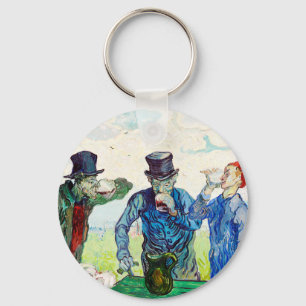 Vincent Van Gogh The Drinkers Fine Art Keychain