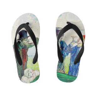 Vincent Van Gogh The Drinkers Fine Art Kid's Flip Flops