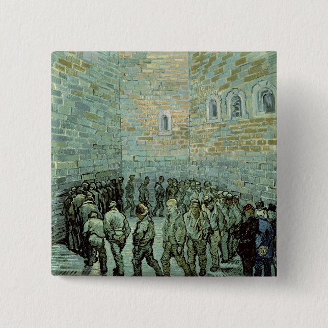 Vincent van Gogh | The Exercise Yard 2 Inch Square Button (Front)