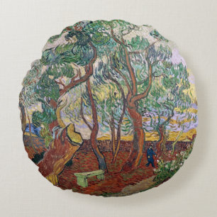 Vincent van Gogh The Garden of St. Paul Hospital Round Pillow
