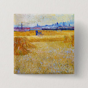 Vincent van Gogh - The Harvesters 2 Inch Square Button
