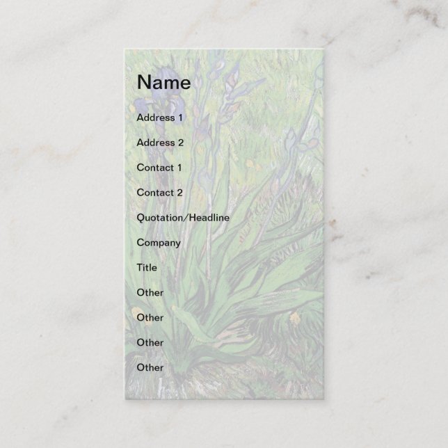 Vincent Van Gogh - The Iris Nature Lover Fine Art Business Card (Front)