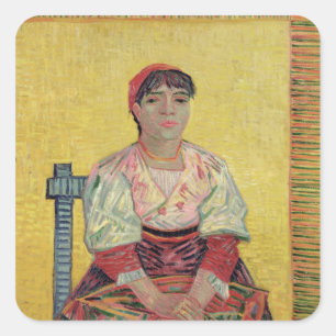 Vincent van Gogh   The Italian: Agostina Segatori Square Sticker