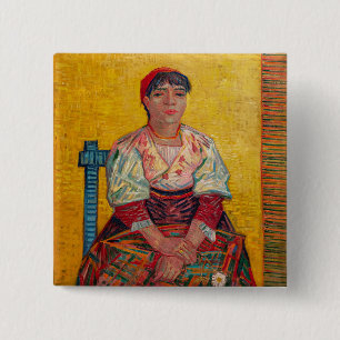 Vincent Van Gogh - The Italian Woman 2 Inch Square Button