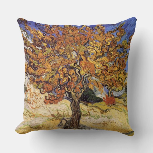 Vincent van Gogh-The Mulberry Tree Throw Pillow (Front)